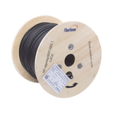 Carrete de 1 km de Fibra Óptica Aérea Mini Figura 8 G.657A2 tipo Drop, Monomodo de 1 Hilo (unifibra), Color Negro, Span 80