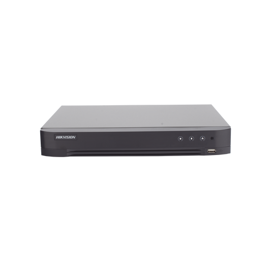 DVR 4 Canales TURBOHD + 4 Canales IP / 8 Megapixel (4K) / Audio por Coaxitron / ACUSENSE / Reconocimiento Facial / 1 Bahía de Disco Duro / Salida de Video en Full HD / H.265+ / Alarmas I/O