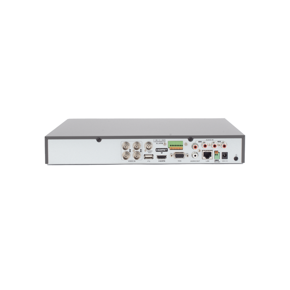 DVR 4 Canales TURBOHD + 4 Canales IP / 8 Megapixel (4K) / Audio por Coaxitron / ACUSENSE / Reconocimiento Facial / 1 Bahía de Disco Duro / Salida de Video en Full HD / H.265+ / Alarmas I/O