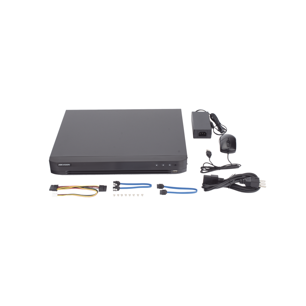 DVR 16 Canales TURBOHD + 16 Canales IP / 8 Megapixel (4K) / Audio por Coaxitron / ACUSENSE / Reconocimiento Facial / 2 Bahías de Disco Duro / Salida de Video en 4K / H.265+ / Alarmas I/O