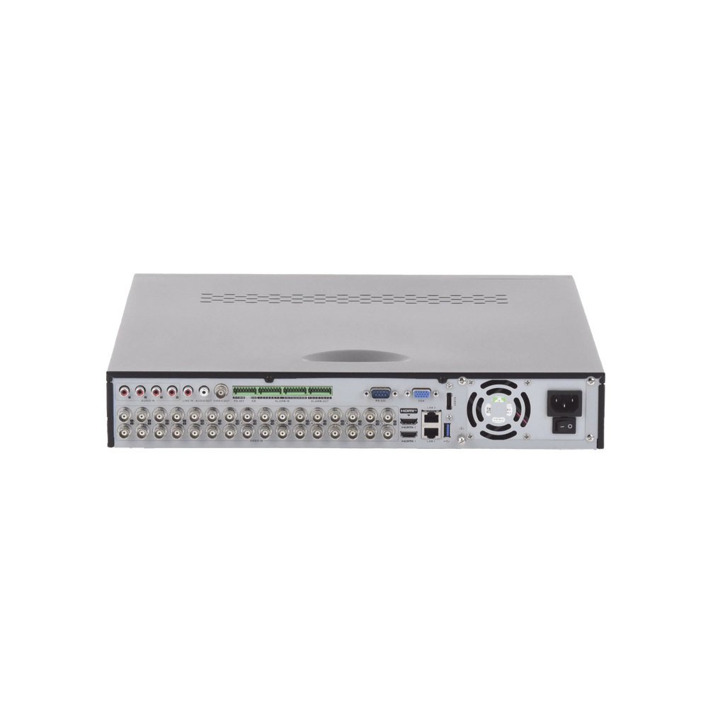 DVR 32 Canales TurboHD + 16 Canales IP / 3K Lite / 5 Megapixel Lite / 4 Bahías de Disco Duro / Audio por Coaxitron / AcuSense / POS / Videoanalisis / 16 Entradas y 4 salidas de Alarma
