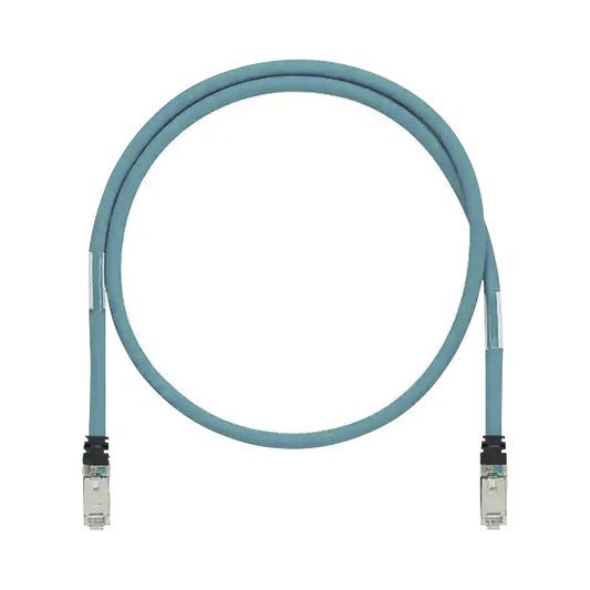 Patch Cord Cat6A de Grado Industrial 600V, Blindado SF/UTP, Calibre 26 AWG, Color Aqua, 2 m