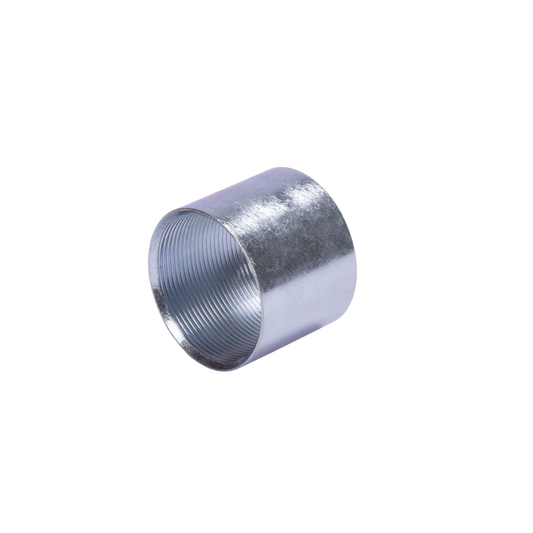 Cople 3" (76mm) pared gruesa con rosca galvanizado etiqueta amarilla