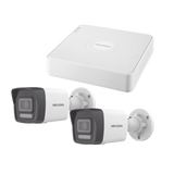 Kit IP 1080p (2 Megapixel) / NVR de 4 Canales con 4 Puertos PoE / 2 Cámaras Bala IP con Microfono Integrado / ColorVu Lite y ACUSENSE Lite