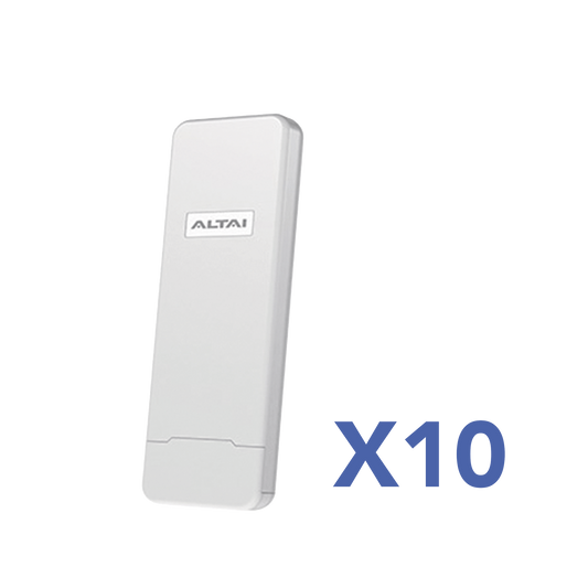 Kit de 10 Puntos de Acceso C1N Wi-Fi, PTMP en 2.4 GHz, Antena Sectorial Integrada de 70° de 10 dBi, Hasta 800 m de Cobertura, Soporta Fichas-Vouchers, Administración en Nube Gratis con INSIGHTS (Con Versión de HW 4.0 ó Superior).