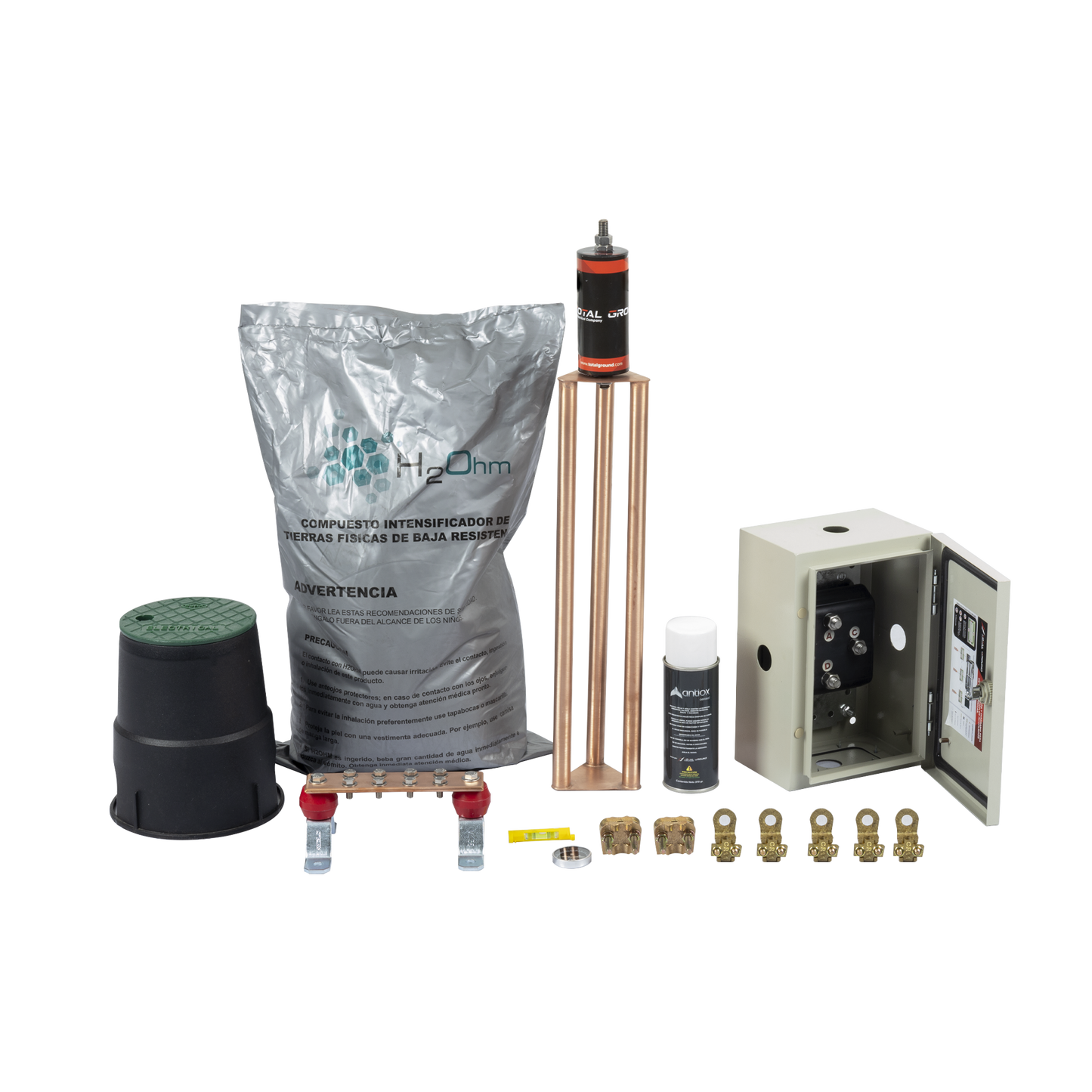 Kit de Tierra Física Con Electrodo Magnetoactivo Capacidad Max: 400 AMP