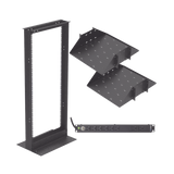 Kit de Rack Estándar 19", 24 UR con 2 Charolas  y PDU (8 tomas). Ideal para UPS y Servidores tipo Torre.