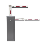 Kit de Barrera Vehicular Derecha y Brazo ARTICULADO de 4 Metros / Finales de Carrera Ajustables por Programación / Movimiento Fluido / Diseño Elegante Color Gris / Con Corona Led Semaforizada