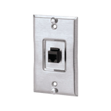 Placa de Pared Telefónica, Salida de 1 Puerto Keystone, Con Jack Cat5e Estilo TP, de Acero Inoxidable