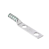 Conector de Compresión de Cobre con 2 Orificios 3/8" para Cable 2 AWG,  1" de espacio entre Orificios. Paquete de 25 Piezas
