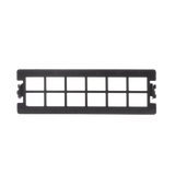 Placa acopladora vacía para Distribuidor de Fibra Óptica LP-ODF-8024, acepta 12 acopladores SC simplex o 12 acopladores LC Duplex, color negro
