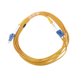 Jumper de Fibra Óptica Monomodo 9/125 LC/UPC-LC/UPC, PVC, 2.0 mm, Dúplex, amarillo, 3 metros
