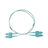 Jumper de Fibra Óptica Multimodo OM3 50/125 SC-SC OFNR (Riser), 2.0 mm, Dúplex, Aqua, 3 metros