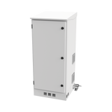 Gabinete de Piso para Exterior con Ventiladores y Termostato con Rack de 19" de 16 U + Espacio para Baterías, Se envía el Gabinete Armado.