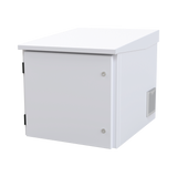 Gabinete PROFUNDO hasta 705 mm  de profundidad, de Exterior de 9UR con Ventiladores y Termostato, Se envía el Gabinete Armado, (Montaje a poste o torre se vende por separado).