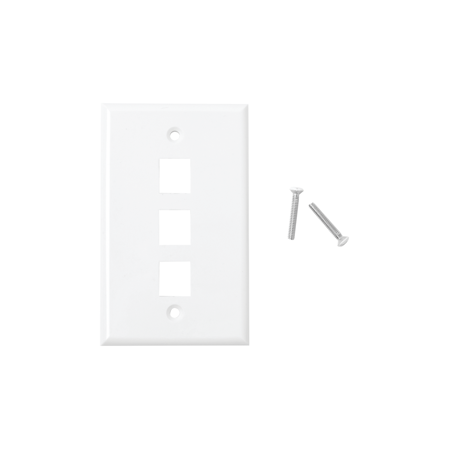Placa de pared de 3 puertos, Keystone, Color Blanco