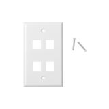 Placa de pared de 4 puertos, Keystone, Color Blanco