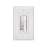 Placa de Pared Pasa cable, Tipo Cepillo, de 1 Puerto, Con Cerdas Antipolvo, Color Blanco