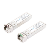 Transceptores Ópticos Industriales Bidireccionales SFP+ (Mini-Gbic) / Monomodo 1270 & 1330 nm / 10 Gbps / 10GBASE / Conector LC/UPC Simplex / DDM / Hasta 3 km / 2 Piezas