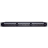 Panel de parcheo de impacto (110) Blindado (STP) de 24 puertos Cat6, 19in