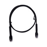Mini Patch Cord Cat6 Ultra Slim 1 m Negro – Ahorra Espacio sin Organizadores, con Bota Flexible
