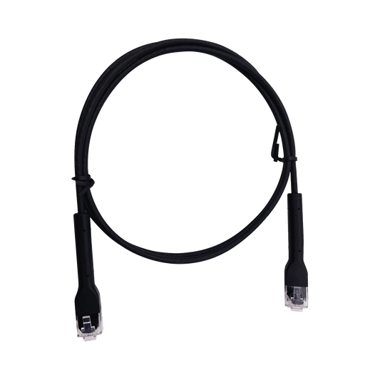 Mini Patch Cord Cat6 Ultra Slim 3 m Negro – Ahorra Espacio sin Organizadores, con Bota Flexible
