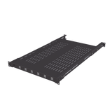 Charola Ventilada para Soportar Equipos en Rack, Profundidad Ajustable de 495 a 965 mm, 1U, Color Negro
