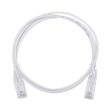 Cable de Parcheo Slim UTP Cat6 - 1 metro, Blanco, Diámetro Reducido (28 AWG)