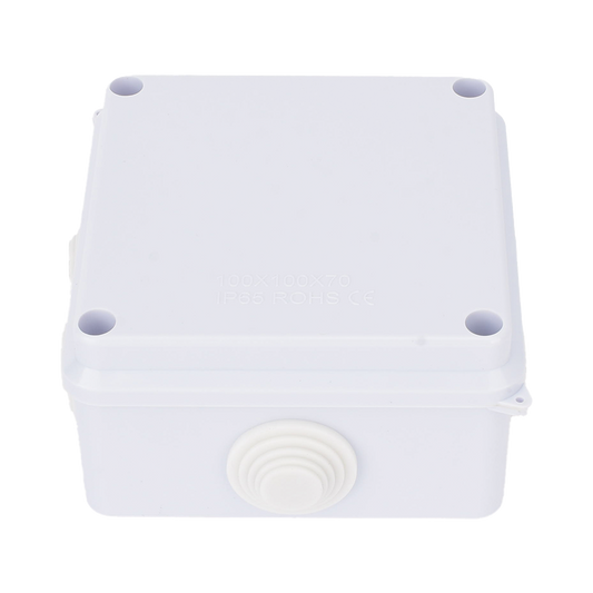 Caja de Conexiones Impermeable IP65, 7 Entradas, Dimensiones 100 x 100 x 70 mm, para Instalaciones Industriales, Comerciales y Residenciales, Incluye Tornillería para su Instalación