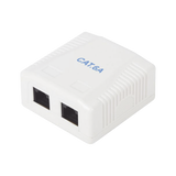 Caja de pared con 2 puertos, incluye 2 jacks UTP Cat6A