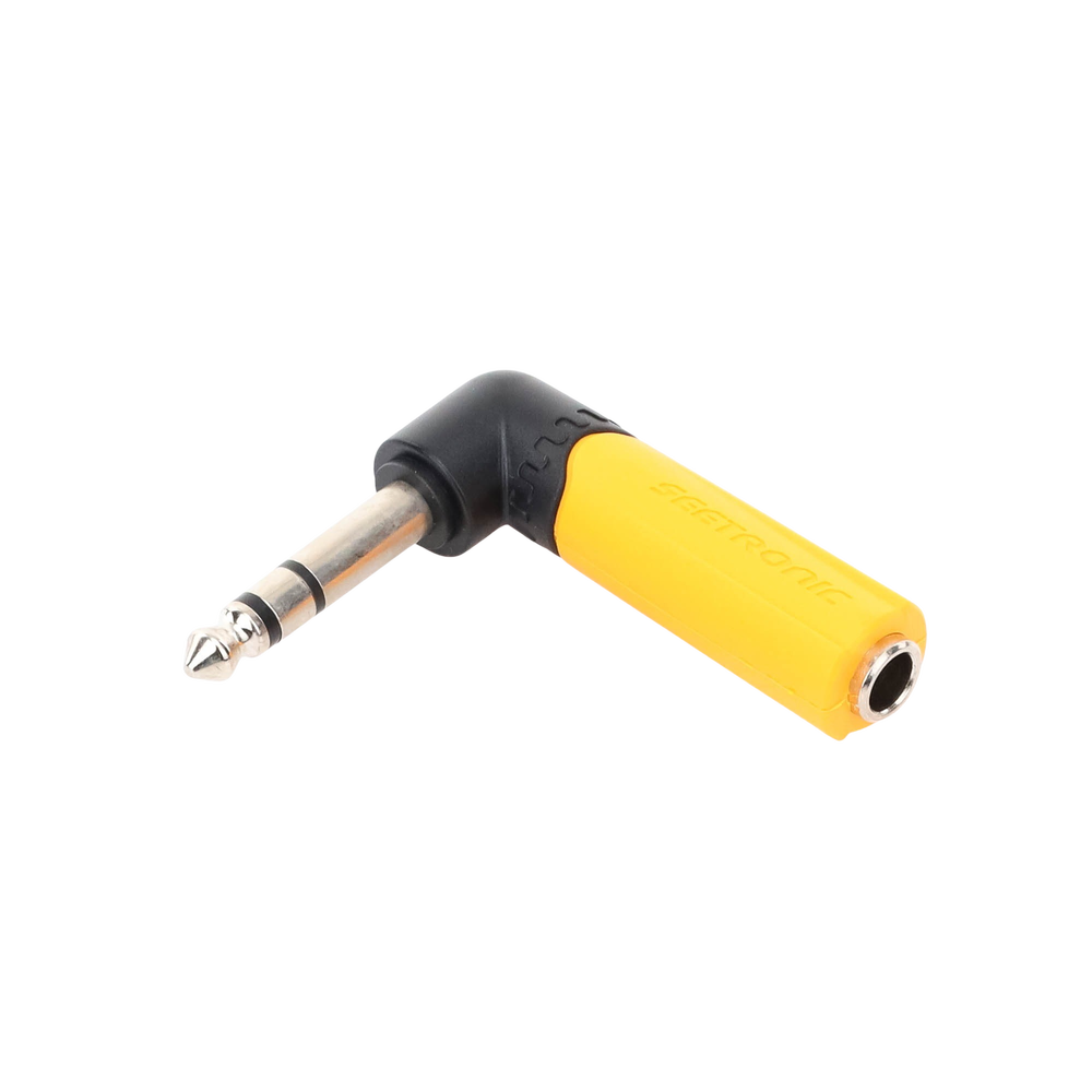 Conector Estéreo | 1/4in - 1/4in | Conector de angulo recto | Adaptador de Carcasa de Plastico