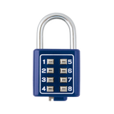 Candado Digital de Combinación M35 / No Requiere Llave / Combinación única integrada por 4 dígitos / Color Azul.