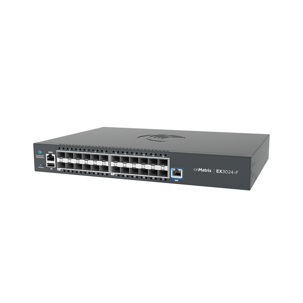 Switch cnMatrix EX3024F Ideal para Distribución en una Red Empresarial / 24 Puertos de Fibra Óptica SFP+(10 Gbps) / Capa 2 y Capa 3 / Doble Fuente de Alimentación en Corriente Alterna / Gestión Gratuita Desde la Nube