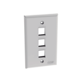 Placa de Pared Vertical, Salida Para 3 Puertos Keystone, Color Blanco