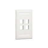 Placa de Pared Vertical, Salida Para 4 Puertos Keystone, Con Espacios Para Etiquetas, Color Blanco