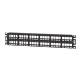 Panel de Parcheo Modular Keystone (Sin Conectores), Numerado y Espacio para Etiquetas, de 48 puertos, 2UR