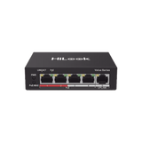 Switch PoE+ / 4 Puertos 10/100 Mbps PoE+ (af / at) / 1 Puerto 10/100 Mbps Uplink / Modo Extendido hasta 250 Metros / 35 Watts