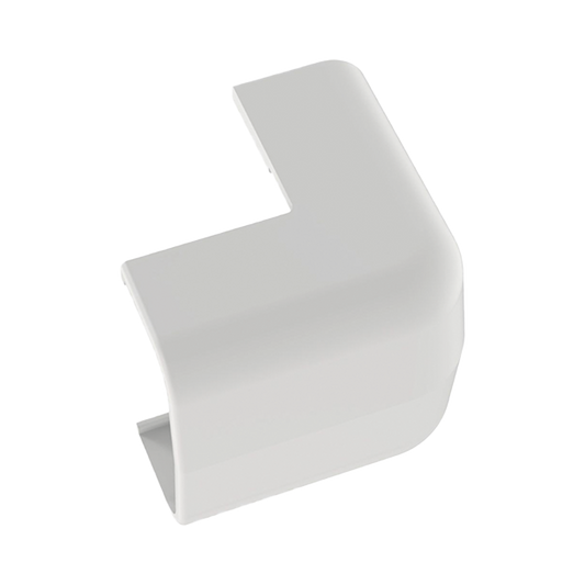 Conducto Portacables Superficial tipo Empalme Esquina Exterior Baja Tensión LD5, color Blanco de PVC Rígido de Cierre Rápido.