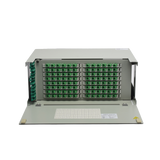 Distribuidor de Fibra Óptica para 96 empalmes, con 96 acopladores SC/APC y 96 pigtails, 19", 4 UR