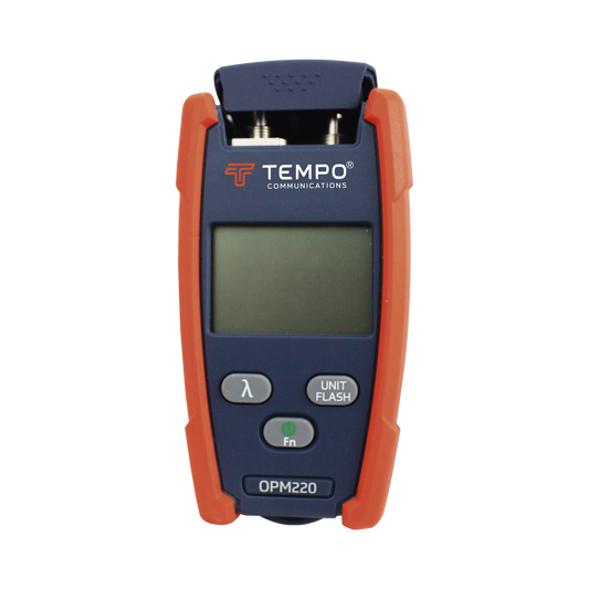 Medidor de Alta Potencia (Micro OPM) para Fibra Óptica con Localizador Visual de Fallos (VFL), entrada universal de 2.5 mm (para conectores SC, ST y FC), Rango de medición: -50 a +26 dBm