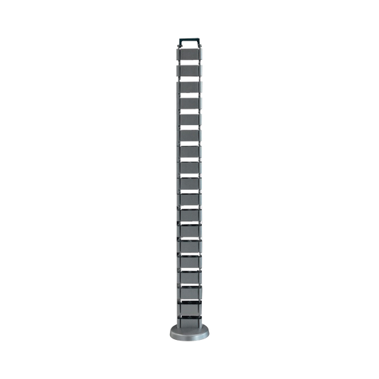 Organizador de cables vertical articulado, ideal para llevar los cables del piso a mesa o a la cubierta del escritorio de manera segura