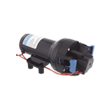 Bomba controlada por presión Par Max 6 para trabajo pesado a 12 Vcd, caudal de 6 GPM, presión máxima 40 psi, para manguera de entrada con orificio de 38 mm (1½”), manguera de descarga con orificio de 25 mm (1”)