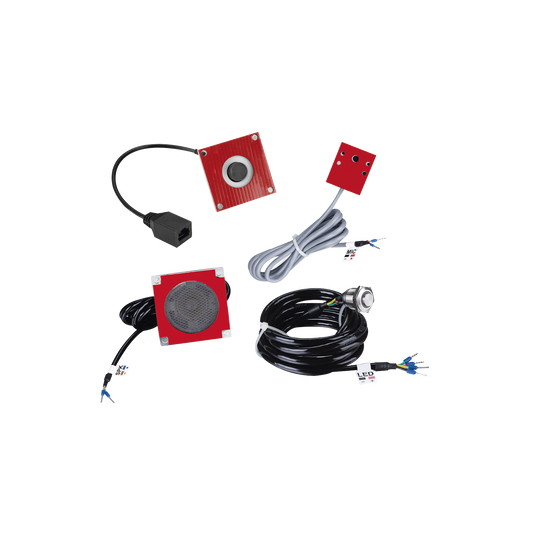 KIT de Accesorios para el modelo PA2F, incluye cámara, micrófono, parlante y botón, múltiples aplicaciones