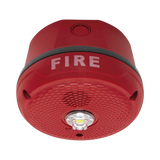 Sirena con Lámpara LED Estroboscópica / Montaje en Techo / Nivel de Candelas Seleccionable / Color Rojo / Nuevo Diseño Moderno y Elegante / Menor Consumo de Corriente / Uso exterior