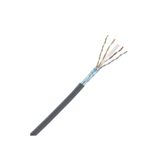 Bobina de Cable Blindado F/UTP de 4 Pares, Cat6A, Soporte de Aplicaciones 10GBase-T, LSZH (Libre de Gases Tóxicos), Color Negro, Para Interior, 305m