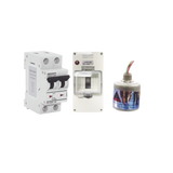 Kit de Centro de Carga Para Corriente Directa, Breaker de hasta  800 Vcc de 20 A con Supresor de Descargas Atmosféricas.