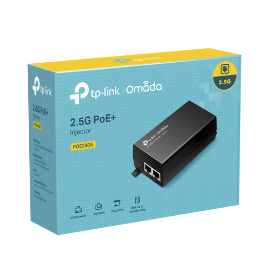 Inyector PoE+ (30W) / Gigabit 802.3 af/at / 2 puertos 10/100/1000 Mbps / Plug and Play / Fuente alimientación Integrada