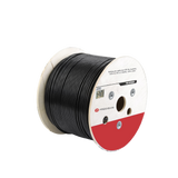 Bobina de Cable de UTP de 4 Pares Cat5e de 305 Metros (1000 Pies), 100% Cobre, LDPE Resistente a Rayos UV Relleno de Gel, Color Negro, 24 AWG, Uso en Exterior, Para Aplicaciones de Voz, Datos y Video