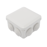 Caja Derivación-Conexión de Plástico (89 X 89 X 50 mm) con 7 Glándulas de Goma. Para Instalaciones Comerciales,  Residenciales e Industriales. Cerrado a Presión.