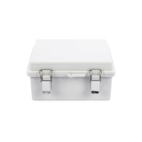 Gabinete de Plástico ABS, Uso en Intemperie IP66 (170 x 220 x 110 mm) Cierre por broche Inoxidable y Permite Cerrado con Candado y Llave (Perno 5mm) No Incluido